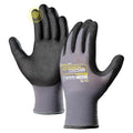 COOLJOB 6/12/36 Pairs Safety Work Gloves Microfoam Nitrile Rubber Coated, Seamless Knit Nylon with Full Fingers Touchscreen, Grip Nitrile Dipped, Ideal for Warehouse, Home Improvement, Grey Large