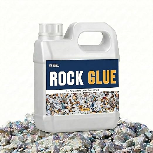 Teexpert Rock Glue for Landscaping: 30 OZ Gravel Glue for Pea Gravel, Stones– Strong Hold, Rainproof Landscape Adhesive for Outdoor Garden, Yard, Patio, Walkway & Driveway