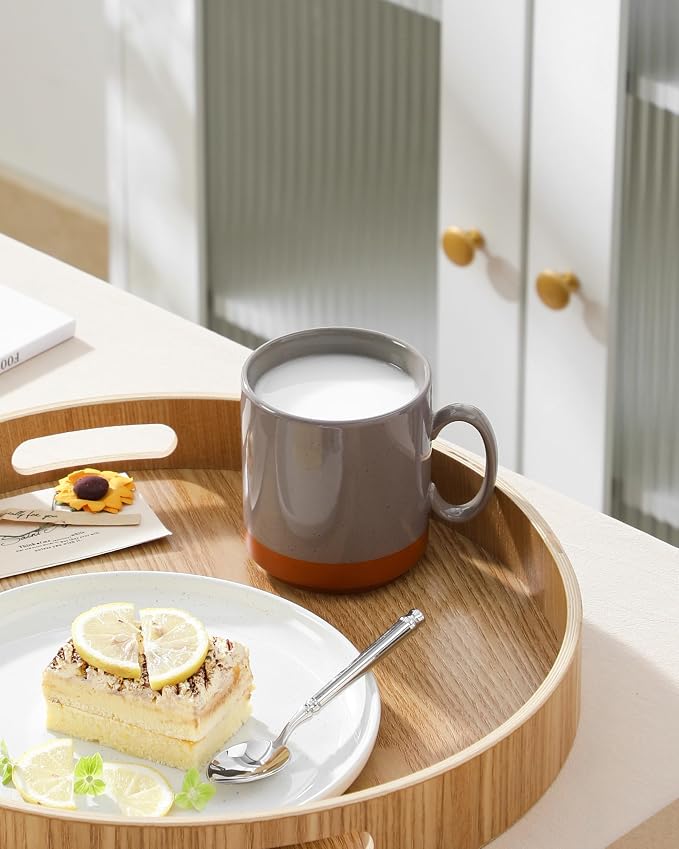 MALACASA 12oz Ceramic Coffee Mugs Set of 4, Stackable Coffee Cups with Straight-Sided Design, Mugs for Coffee, Latte, Tea, Hot Chocolate, Cappuccino and Cocoa, Microwave & Dishwasher Safe, Multicolor