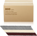 30 Degree Framing Nails 3"X .12" Smooth Shank 800 Count,D Head Paper Tape Strip Nails, for 30 to 34 Degree Framing Nailer