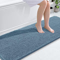 OLANLY Bathroom Runner Rugs 70x24, Soft Absorbent Chenille Bath Rugs, Rubber Backing Quick Dry, Machine Washable Long Bath Mats for Bathroom Floor, Tub and Shower, Home Decor Accessories, Airy Blue