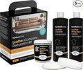 Furniture Clinic Leather Complete Restoration Kit | with Leather Recoloring Balm, Cleaner, 2-in-1 Protection Cream & Conditioner, Sponge, and Cloth | Repair Kit for Furniture (Light Grey)