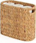 Toilet Paper Storage for 9 Rolls, Water Hyacinth Wicker Toilet Paper Storage Holder, Toilet Paper Basket with Built-in Handles