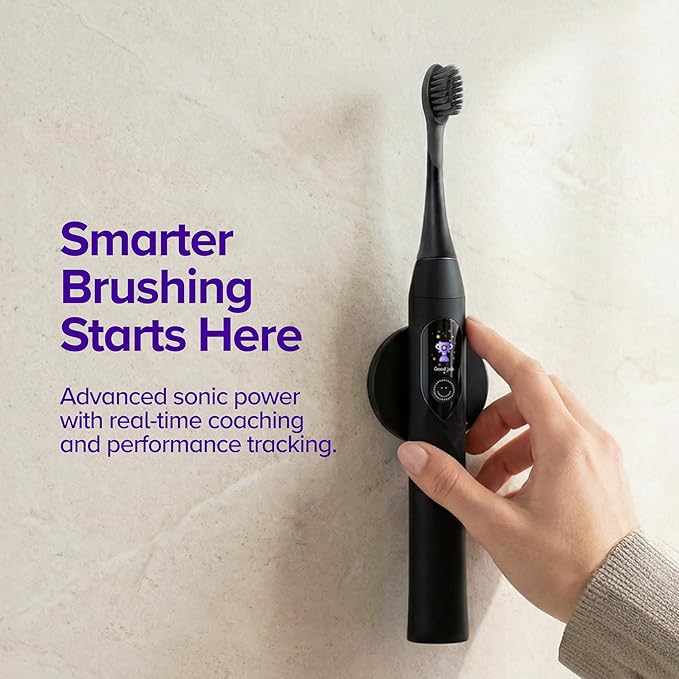 Burst Pro 2.0 Sonic Toothbrush for Adults (Black) | Electric Toothbrush with Smart Pressure Sensor | Soft Bristles | 5 Modes/Refined Scoring System | USB-C Charging | Magnetic Wall Mount
