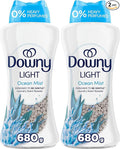 Downy Light Laundry Scent Booster Beads,Ocean Mist Scent,24 OZ,In-Wash Fabric Beads Designed To Be Gentle With A Light Boost Of-Scent,No Heavy Perfumes,(Pack of 2)