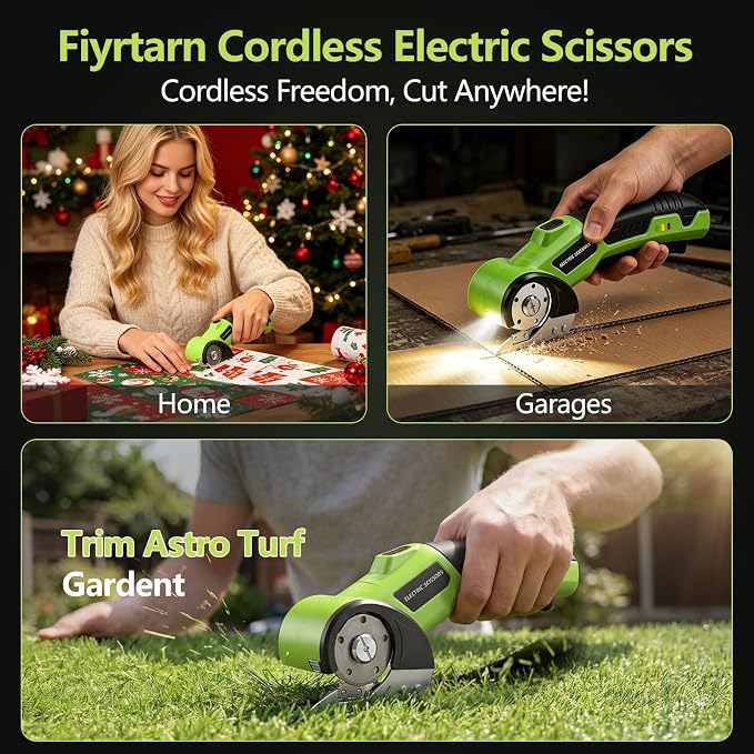 Cardboard Cutter Electric Scissors Tools - Box Cutters Cordless Electric Scissor for Arthritic Hands, Home Apartment Essentials for Cardboard Recycling, Gadget Gifts for Men Women Dad Mom Husband Wife