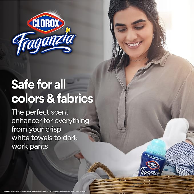 Clorox Fraganzia In-Wash Laundry Scent Booster Crystals, Ocean Scent Fragrance Beads for Clothes and Linens, Safe for All Fabrics and Colors, HE Compatible, 18 Oz, 2 Pack