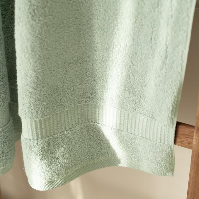 SALBAKOS 6-Piece 100% Turkish Cotton Hand Towels, 16x30 inch, Seafoam Green | Large Size Thick Super Soft Highly Absorbent, Versatile Hair Face & Hand Drying Towel, Premium Hotel Quality Made in Turkey