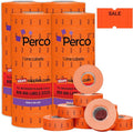 Perco 1 Line Fluorescent Red Sale Labels - 32,000 Blank Price and Date Gun Labels for Perco Lite, X, Plus and Pro 1 Line Price and Date Guns - 32 Rolls, 4 Sleeves - Made in USA