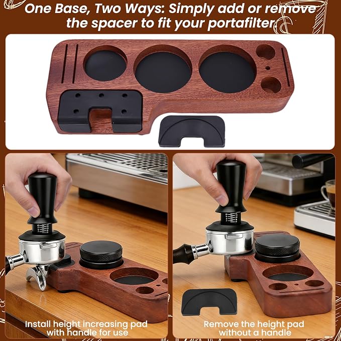 9-in-1 Espresso Tool Set: 51mm Tamper, WDT Tool, Distributor, Magnetic Funnel, Puck Screen, Brush, Cleaning Cloth, Latte Art Needle & Wooden Stand for Breville De'Longhi
