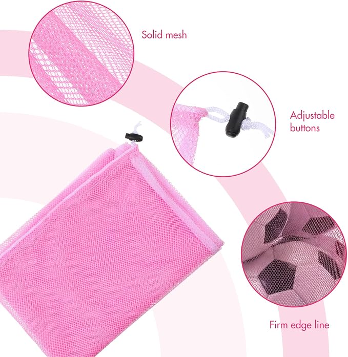 Berlune Large Mesh Laundry Bags, 24 x 36 Inch Bulk Wash Set with Drawstring for Commercial Use, Dorms, Vacation Rentals, Laundromats, Apartments & Facilities(Pink,30)