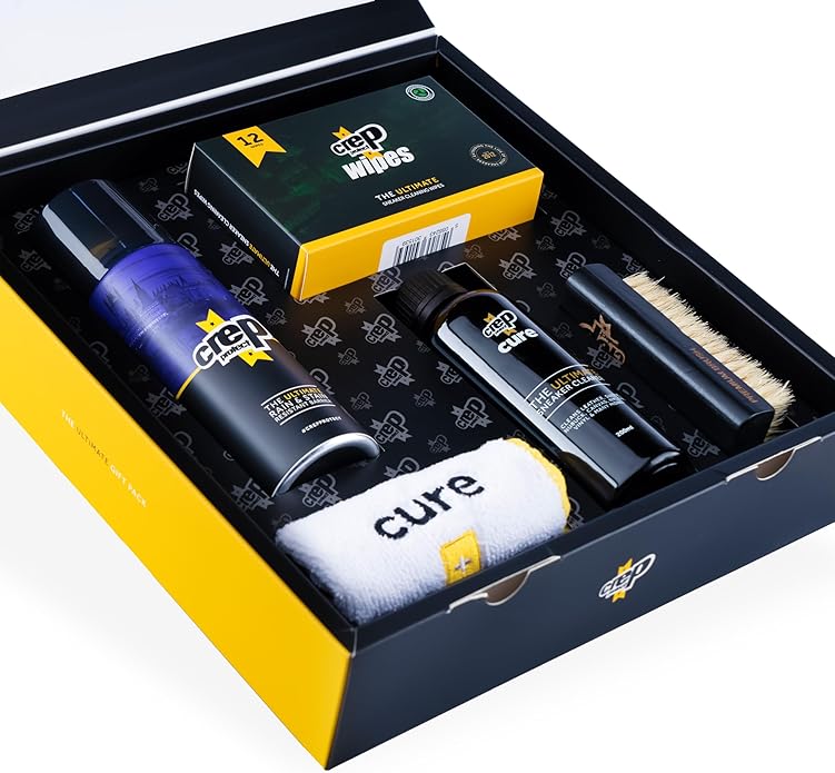 Crep Protect Shoe Protector Spray Gift Set - Waterproof Shoe Spray & Sneaker Cleaner Kit, White Shoe Cleaner, Sneaker Wipes, Premium Brush & Microfiber Cloth