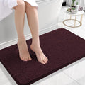 OLANLY Small Bathroom Rugs 24x16, Extra Soft Absorbent Chenille Bath Rugs, Rubber Backing Quick Dry, Machine Washable Bath Mats for Bathroom Floor, Tub and Shower, Home Decor Accessories, Black Cherry