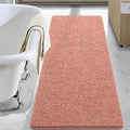 LOCHAS Luxury Bathroom Rug Shaggy Bath Mat 24 x 60 Inch, Pink | Washable Non Slip Bath Rugs for Bathroom Shower, Soft Plush Chenille Absorbent Carpets