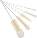 REDECKER Wool Tip Bottle Cleaning Brush Set with Pig Hair Bristles and Wire Handles, Set of 5, Various Sizes, Made in Germany - Bottle Cleaner Brush - Bottle Brush Soft Tip