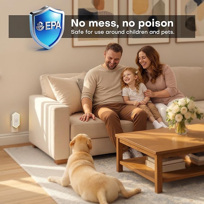 2026 Upgraded Ultrasonic Pest Repeller for Pest Control, 4-Mode Indoor Mouse Repellent Ultrasonic Plug in for Mice, Roaches, Spiders, Rodent Repellent, Ultrasonic Mouse Repellent, 6-Pack