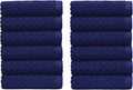 COTTON CRAFT Euro Spa Waffle Wash Cloth - Set of 12 Navy Washcloth | Luxury Face Towel Set - 100% Cotton - Soft Plush Absorbent Low Lint Quick Dry - Gym Shower Beach Bath Kitchen - 12x12 inches
