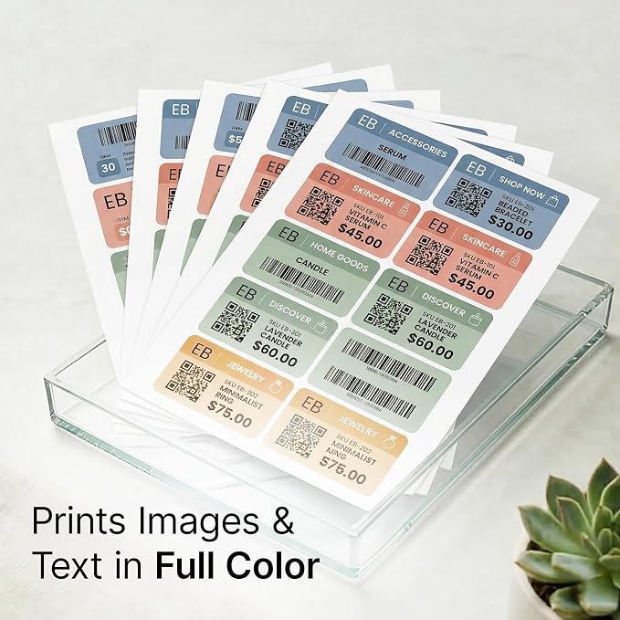 3" X 2" Matte White Printable Shipping Labels (250 Sheets, 2500 Stickers) Mailing and Address Labels, Product Packaging Stickers for Laser & Inkjet Printers - Spartan Industrial Template R011