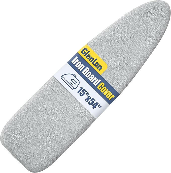 Ironing Board Cover and Pad for Standard Size 15" x 54", Sliver | Aluminum Coating, Thick Scorch & Stain Resistant Padding, Heavy Duty Iron Board Cover with Elastic Edge, Adjustable Fastener