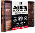 Walnut End Grain Cutting Board for Kitchen, Reversible Extra Large Wooden Butcher Block With Juice Grooves, Made in Canada (Walnut, 20x13x2)