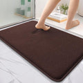 OLANLY Thick Memory Foam Bathroom Rugs 36x24, Absorbent Bath Mat, Brown | Soft Quick Dry Bath Rugs Mats, Non-Slip, Machine Washable Carpet for Bathroom Floor, Tub and Shower, Home Decor Accessories