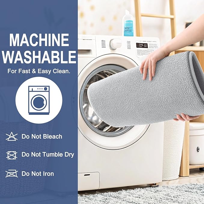 OLANLY Memory Foam Bathroom Runner Rugs 59x24, Long Bath Mats, Light Grey | Soft Quick Dry Bath Mats, Non-Slip, Absorbent Machine Washable Mat for Bathroom Floor, Tub and Shower, Home Decor Accessories