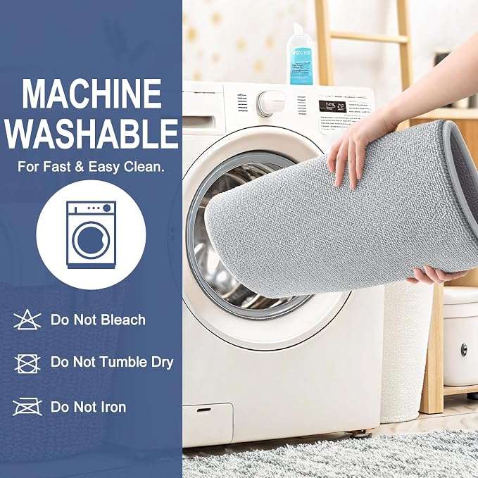 OLANLY Memory Foam Small Bathroom Rug 24x16, Absorbent Bath Mat, Light Grey | Soft Quick Dry Bath Mat Rugs, Non-Slip, Machine Washable Mat for Bathroom Floor, Tub and Shower, Home Decor Accessories