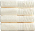 Springtree Home 100% Cotton Bath Towel Set | 4-Pack | Textured | Cream | Absorbent & Quick-Dry Bathroom Towels | Textured and Durable Cotton Towels for Bathroom | OEKO-TEX | Krista Collection