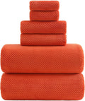 YTYC 39x78 Bath Sheets Set,Towels for Bathroom,Burnt Orange,6-Pieces | 2 Extra Large Bath Towels, 2 Hand Towels, 2 Washcloths, Super Soft,Highly absorbent,Hanging Loop,80% Polyester
