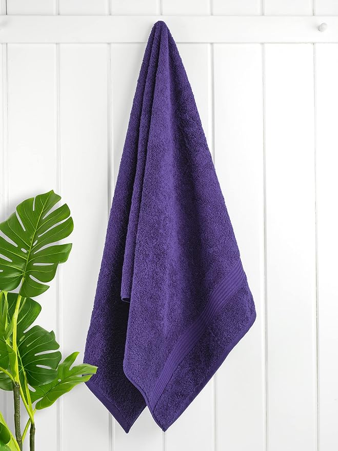 Cotton Paradise 100% Cotton Turkish Towel Set, Soft Absorbent Quick Dry, 4 Piece Bath Towel Set, Violet Purple