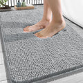 OLANLY Bathroom Rugs 34x21, Extra Soft Absorbent Chenille Bath Rugs, Rubber Backing Quick Dry, Machine Washable Bath Mats for Bathroom Floor, Tub and Shower, Home Decor Accessories, Light Grey