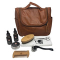 GENTS Beard Care Kit for Men with Faux Leather Travel Bag – Beard Oil, Balm, Boar Bristle Brush, Wooden Comb, Grooming Scissors – Complete Beard Grooming Set (Beard Kit with Travel Bag, 9 Pieces)