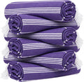 HAVLULAND Turkish Beach Towels, Set of 12, Oversized 72"x40" - Purple | Soft Hammam Peshtemal, Sand Free, Quick-Dry, Absorbent Bath Towel | Lightweight & Compact for Travel, Pool, Gym, Spa