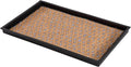 Anji Mountain Heavy Duty Waterproof Rubber Shoe Storage Mat Organizer/Boot Storage Tray Multi Use For Entryway with Coir, Tan and Blue Insert, Fits 2 Pair (24.5" Wide)