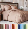 Duvet Cover King Size Set - Extra Soft King Duvet Cover 104" x 90" with 2 Pillow Shams for Women, Men, Kids & Teens - Hotel Luxury, Easy-Care w/ Zipper Closures & Ties - Comfy and Breathable (Mauve)