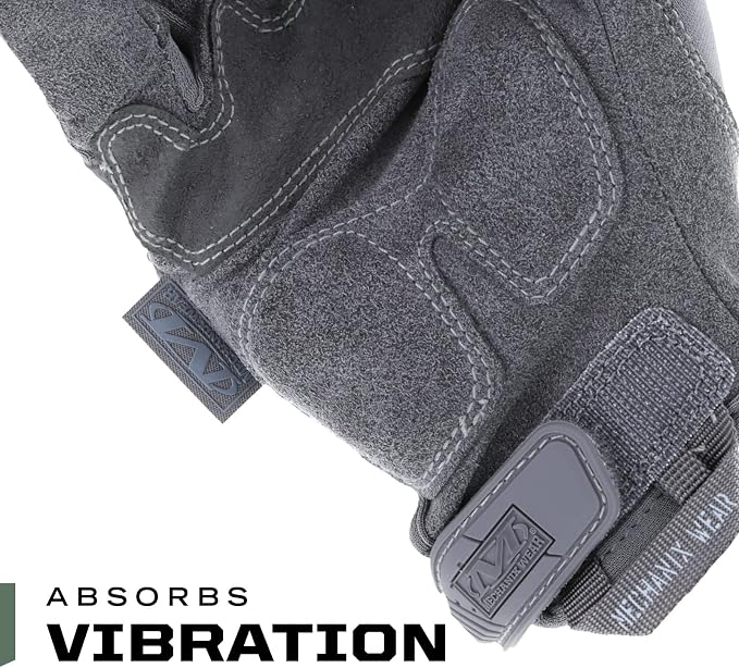 Mechanix Wear: M-Pact Tactical Gloves with Secure Fit, Touchscreen Capable Safety Gloves for Men, Work Gloves with Impact Protection and Vibration Absorption (Grey, Small)