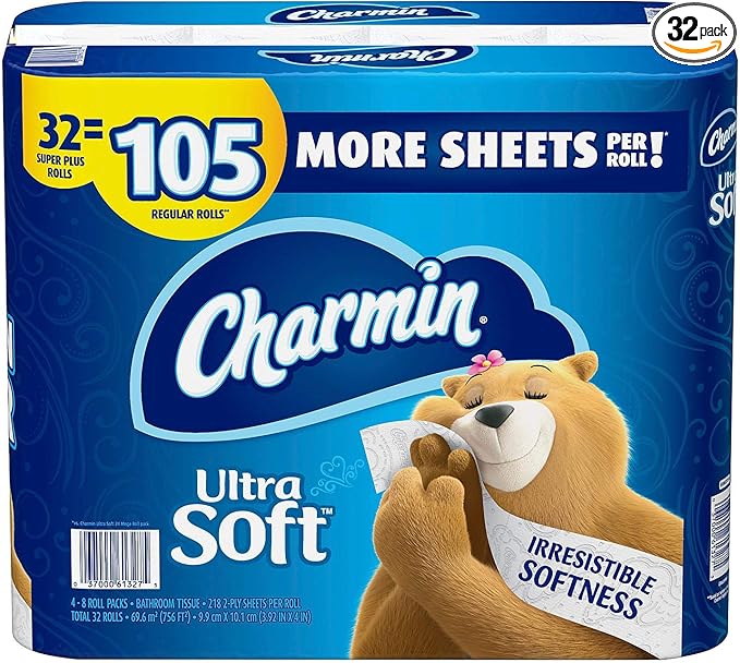 Charmin Ultra Soft 32 Super Plus Rolls=105 Regular Rolls