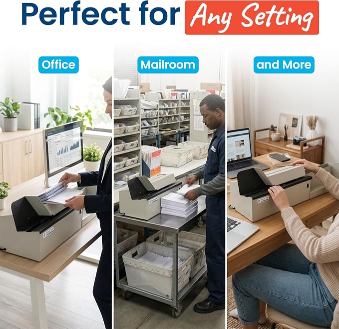Martin Yale 62001 Deluxe High-Speed Letter Opener, Gray, Up To 17,500 Envelopes per Hour, Accepts a 6" Tall Stack of Envelopes, 500,000 per Month Capacity