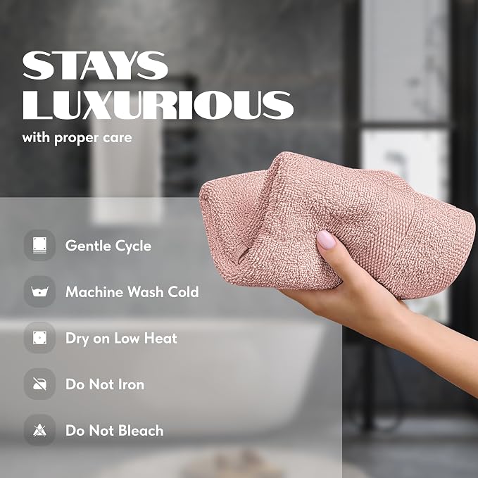 White Classic Pink Hand Towels for Bathroom [6 Pack] Cotton Hand Towel Bulk for Gym, Kitchen and Spa, 16x27 Inches Soft Highly Absorbent Quick Dry Terry Salon Towels