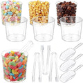 115 oz 6 Plastic Candy Bar Containers with 3 Tongs and 3 Scoops | Candy Party Supplies, Reusable Buckets for Candy Buffet Station, Weddings Birthday Dessert Snack Serving Bowls