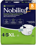 4-5xl Adult Diapers for Women and Men - 8 Bariatric Disposable Briefs with Tabs and Stretchable Side Panels - 100% Breathable with Maximum Absorbency