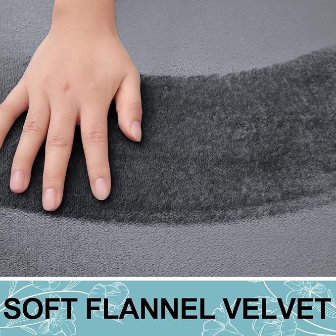 Smiry Memory Foam Bath Mat 24x16, Extra Soft and Absorbent Bathroom Mats, Non Slip Washable Carpet for Floor, Shower and Tub, Dark Grey