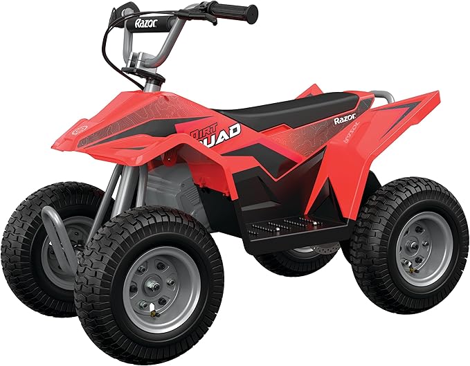 Razor Dirt Quad – 24V Electric 4-Wheeler Ride-On for Kids 8+, Twist-Grip Variable-Speed Acceleration Control, Up to 8 MPH, Forward/Reverse Drive Mode