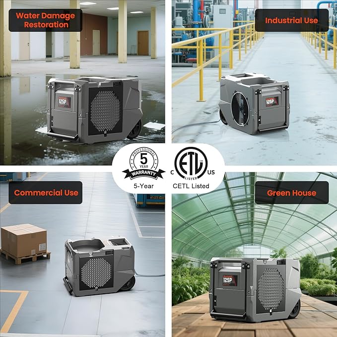 Abestorm 264 PPD Commercial Dehumidifiers with Pump and Drain Hose, Portable Industrial Dehumidifiers for Large Space, Basement, Home and Garage, Auto Defrosting
