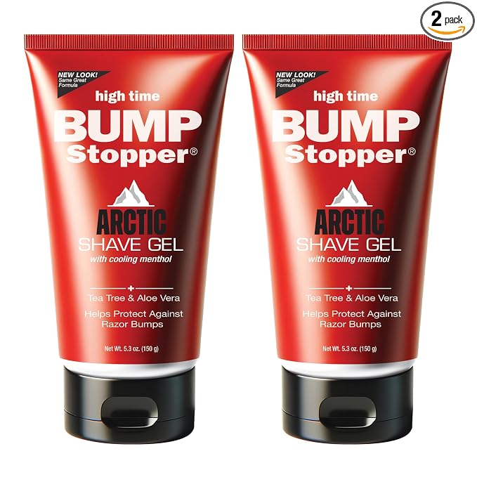 High Time Bump Stopper Shaving Cream With Tea Tree Oil 5oz Tube (2 Pack)