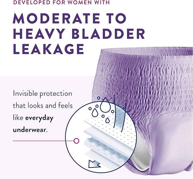 Prevail Per-Fit for Women Daily Protective Underwear, Pull-up Disposable Adult Diaper for Women, Extra Absorbency, Large, 72 Count (4 Packs of 18)