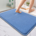 OLANLY Memory Foam Bathroom Rugs 36x24, Absorbent Bath Mat, Cornflower Blue | Soft Quick Dry Bath Rugs Mats, Non-Slip, Machine Washable Carpet for Bathroom Floor, Tub and Shower, Home Decor Accessories