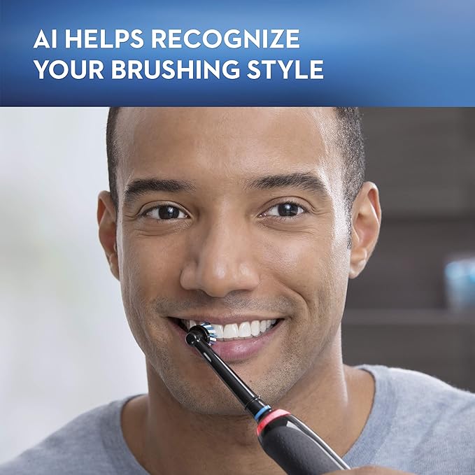 Oral-B GENIUS X Electric Toothbrush with 3 Oral-B Replacement Brush Heads and Toothbrush Case, Black
