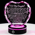 Arikyrist Daughter Gifts from Mom Birthday Gifts Ideas for Daughter Crystal Heart Keepsakes with LED Light Base Glass Meaningful Presents for Best Daughters on Christmas Graduation
