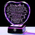 Arikyrist Mothers Day Mom Gifts from Daughter Heart Crystal Keepsake to My Mom with Colorful LED Light Base Best Mom Ever Gifts on Birthday Rrtirement Anniversary